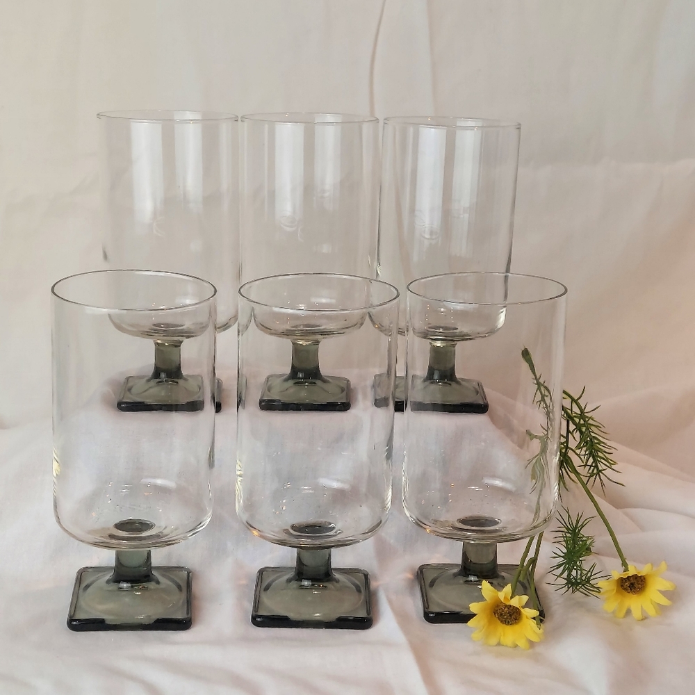 Vintage Barware Smoke Stemmed Goblet
